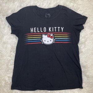 Hello Kitty Black  Sanrio T-shirt Women Sz 1